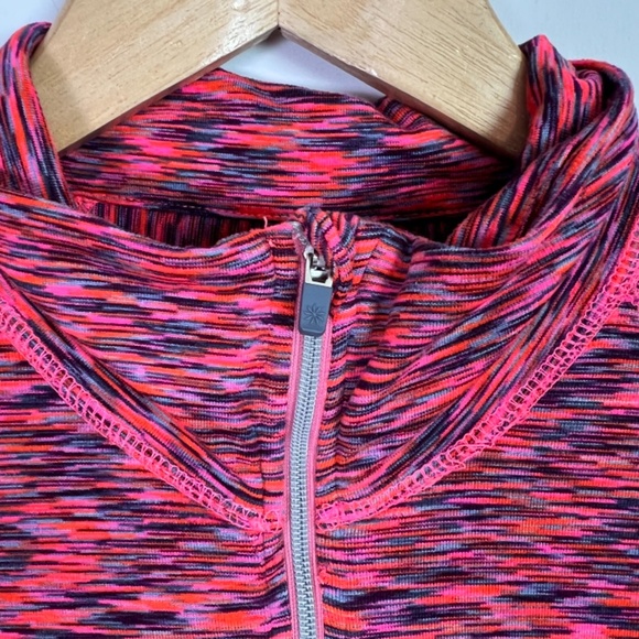Athleta Pink Multicolor Long Sleeve Activewear Half Zip Top Women Size Medium - Picture 4 of 8